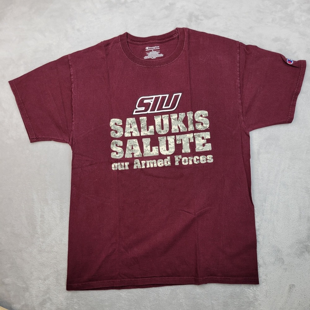 Southern Illinois Shirt Mens Large College‎ Team Sports Salukis SIU Armed Forces